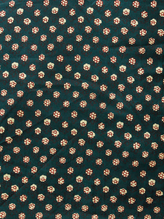 Blue beige  Hand Block Printed Cotton Fabric Per Meter - F001F1886