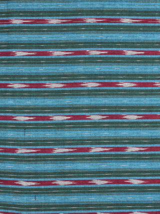 Blue Maroon Ivory Pochampally Hand Weaved Ikat Fabric Per Meter - F0916738