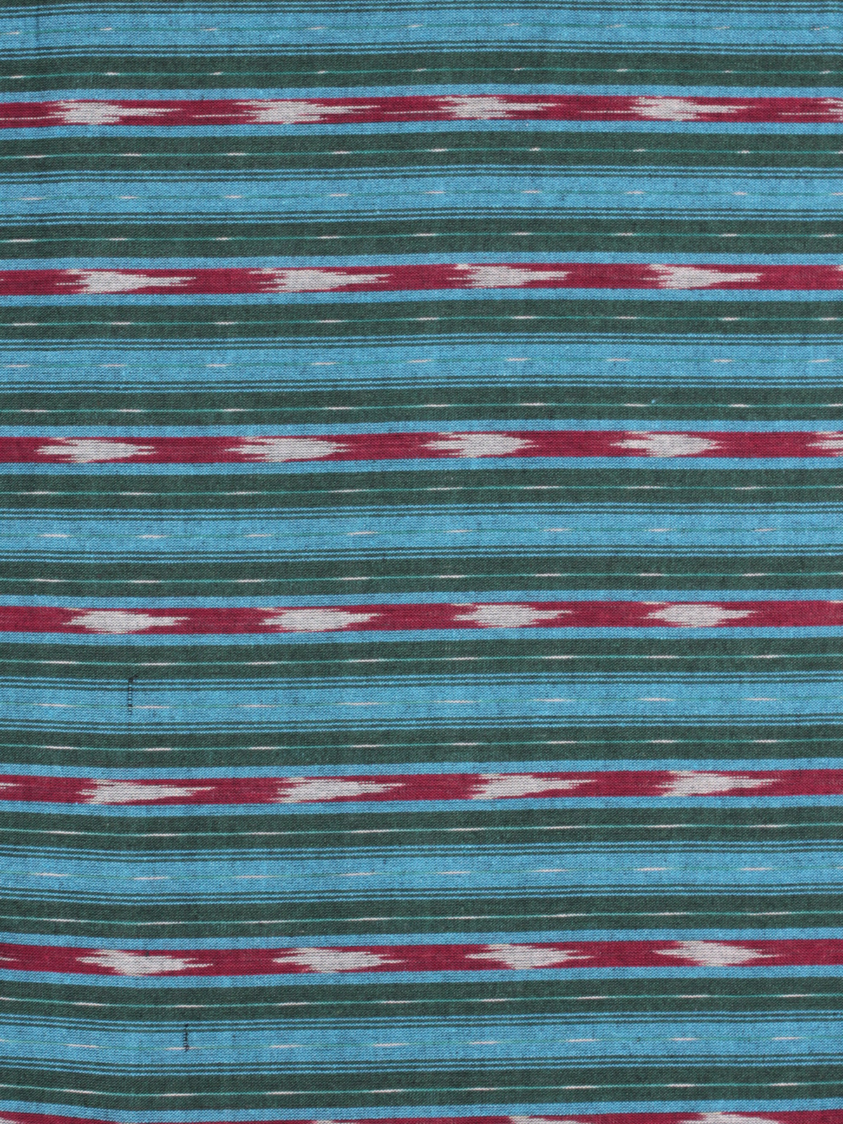 Blue Maroon Ivory Pochampally Hand Weaved Ikat Fabric Per Meter - F0916738
