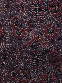 Brown Maroon Black Ivory Ajrakh Hand Block Printed Cotton Blouse Fabric - BPA026