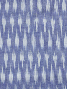 Blue Ivory Pochampally Hand Weaved Ikat Mercerised Cotton Fabric Per Meter - F002F1043