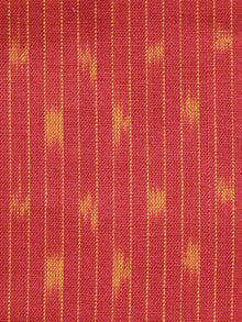 Red Orange Pochampally Hand Woven Ikat Fabric Per Meter - F002F958