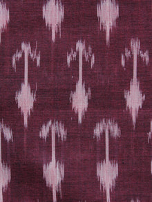 Deep Maroon Ivory Pochampally Weaved Ikat Mercerised  Fabric Per Meter - F002F1427
