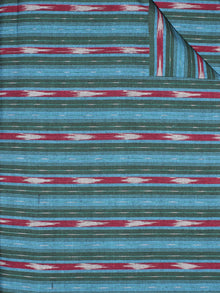 Blue Maroon Ivory Pochampally Hand Weaved Ikat Fabric Per Meter - F0916738