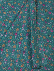 Green Magenta Mustard Block Printed Cotton Fabric Per Meter - F001F2376