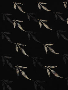 Black White Hand Block Printed Cotton Cambric Fabric Per Meter - F0916167
