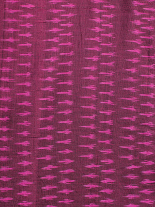 Wine Red Magenta Pochampally Hand Weaved Ikat Mercerised Cotton Fabric Per Meter - F002F1972