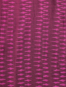 Wine Red Magenta Pochampally Hand Weaved Ikat Mercerised Cotton Fabric Per Meter - F002F1972