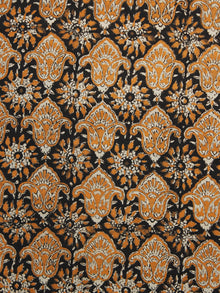 Black Rust Orange Beige Hand Block Printed Cotton Fabric Per Meter - F001F1073