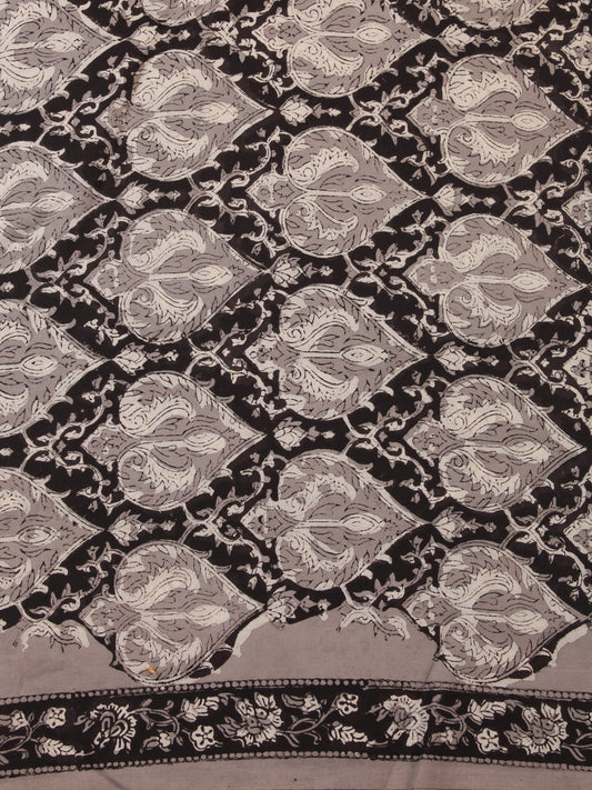 Black Grey OffWhite Hand Block Printed Cotton Fabric Per Meter - F001F2462