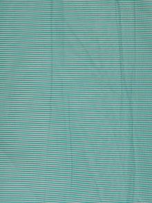 Sea Green White Block Printed Cotton Fabric Per Meter - F001F2375