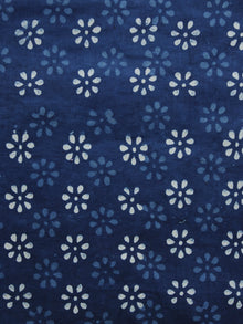 Indigo Blue White Hand Block Printed Cotton Fabric Per Meter - F001F1116