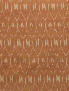 Brown Ivory Pochampally Hand Weaved Ikat Mercerised Cotton Fabric Per Meter - F002F1044