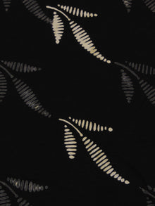 Black White Hand Block Printed Cotton Cambric Fabric Per Meter - F0916167