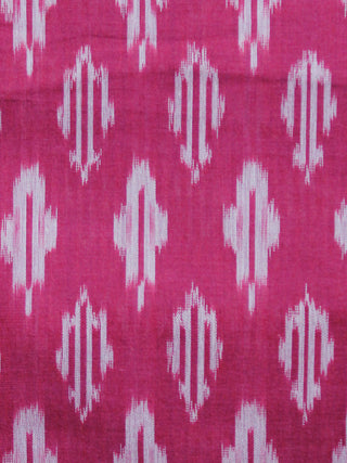 Pink Grey Pochampally Hand Weaved Ikat Mercerised  Fabric Per Meter - F002F1428