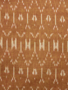 Brown Ivory Pochampally Hand Weaved Ikat Mercerised Cotton Fabric Per Meter - F002F1044