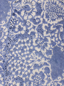 Blue White Hand Block Printed Cotton Fabric Per Meter - F001F2184