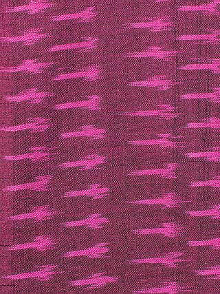 Wine Red Magenta Pochampally Hand Weaved Ikat Mercerised Cotton Fabric Per Meter - F002F1972