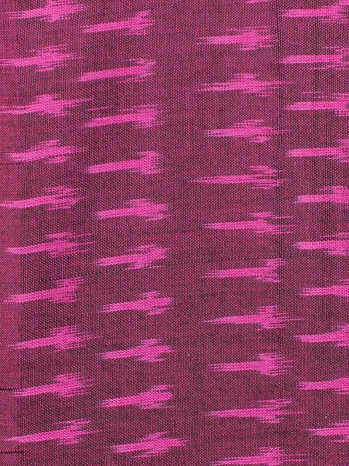 Wine Red Magenta Pochampally Hand Weaved Ikat Mercerised Cotton Fabric Per Meter - F002F1972