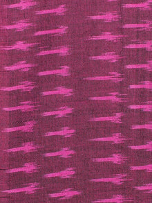 Wine Red Magenta Pochampally Hand Weaved Ikat Mercerised Cotton Fabric Per Meter - F002F1972