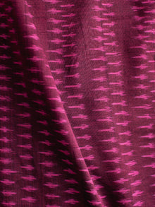 Wine Red Magenta Pochampally Hand Weaved Ikat Mercerised Cotton Fabric Per Meter - F002F1972