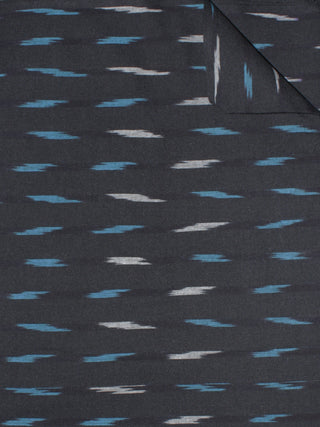 Black Turquoise Blue Ivory Pochampally Hand Weaved Ikat Fabric Per Meter - F0916739