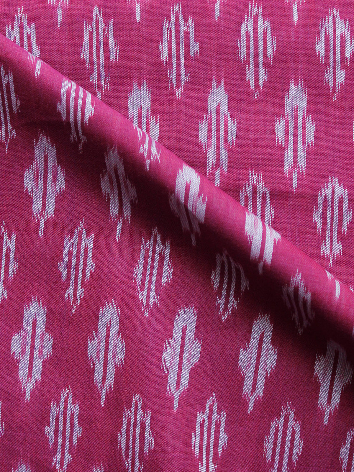Pink Grey Pochampally Hand Weaved Ikat Mercerised  Fabric Per Meter - F002F1428