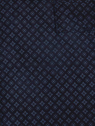 Indigo Blue Block Printed Cotton Fabric Per Meter - F0916698