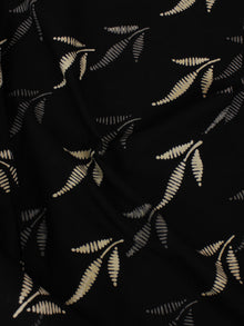 Black White Hand Block Printed Cotton Cambric Fabric Per Meter - F0916167