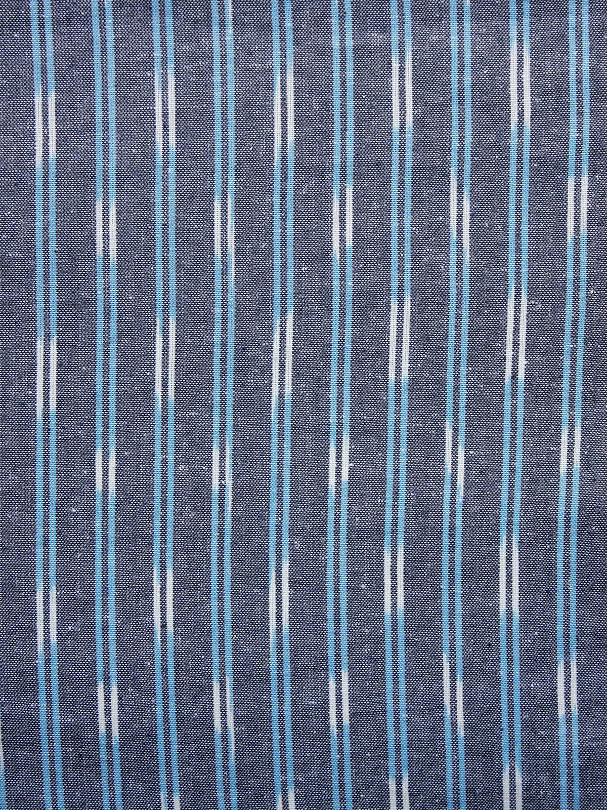 Grey White Light Blue Pochampally Hand Weaved Ikat Fabric Per Meter - F003F1242