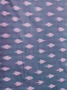 Lilac Purple Green Pochampally Hand Weaved Ikat Mercerised Cotton Fabric Per Meter - F002F1973