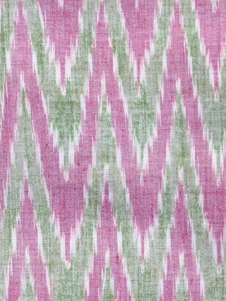 Lavender Green Grey Hand Weaved Ikat Mercerised  Fabric Per Meter - F002F1429