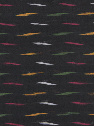 Black Green Pink Yellow Ivory  Pochampally Hand Weaved Ikat Fabric Per Meter - F0916740