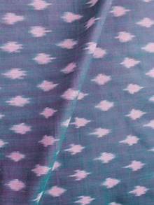 Lilac Purple Green Pochampally Hand Weaved Ikat Mercerised Cotton Fabric Per Meter - F002F1973