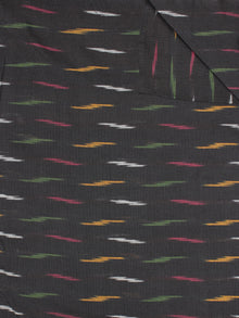Black Green Pink Yellow Ivory  Pochampally Hand Weaved Ikat Fabric Per Meter - F0916740