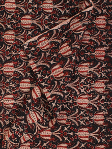 Black Red Ivory Hand Block Printed Cotton Fabric Per Meter - F001F2156