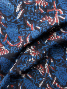 Indigo Black Brown Rust Hand Block Printed Cotton Fabric Per Meter - F001F1358