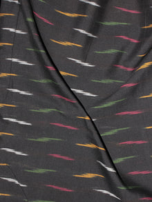 Black Green Pink Yellow Ivory  Pochampally Hand Weaved Ikat Fabric Per Meter - F0916740