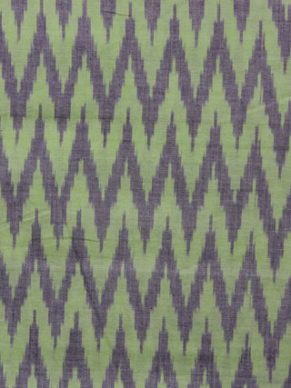 Green Black Pochampally Hand Weaved Ikat Mercerised  Fabric Per Meter - F002F1430