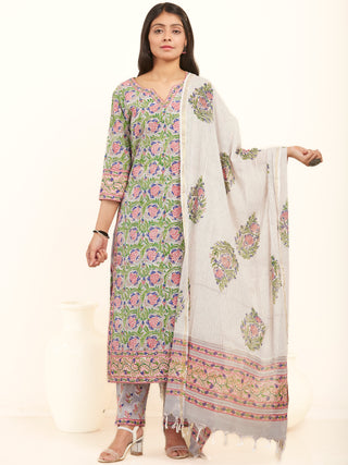 Jashn Aahana Set Of Kurta Pants Dupatta