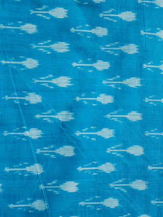 Sky Blue Pochampally Hand Weaved Ikat Mercerised Cotton Fabric Per Meter - F002F1974