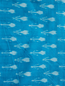 Sky Blue Pochampally Hand Weaved Ikat Mercerised Cotton Fabric Per Meter - F002F1974