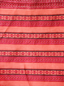Red pink  Hand Block Printed Cotton Fabric Per Meter - F001F1873