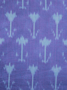 Purple Ivory Pochampally Hand Weaved Ikat Mercerised Cotton Fabric Per Meter - F002F1046