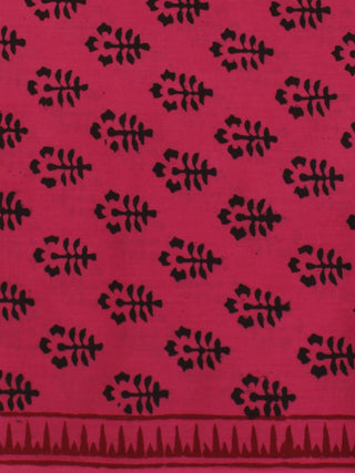Magenta Pink Black Bagh Printed Cotton Fabric Per Meter - F005F2081