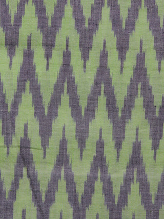 Green Black Pochampally Hand Weaved Ikat Mercerised  Fabric Per Meter - F002F1430