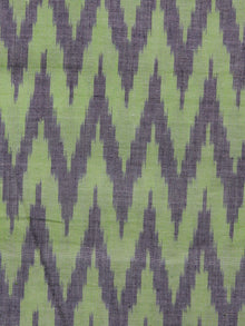 Green Black Pochampally Hand Weaved Ikat Mercerised  Fabric Per Meter - F002F1430