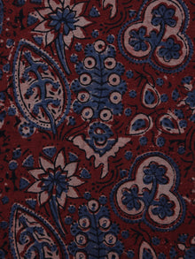 Maroon Indigo Pink Ajrakh Hand Block Printed Cotton Blouse Fabric - BPA029