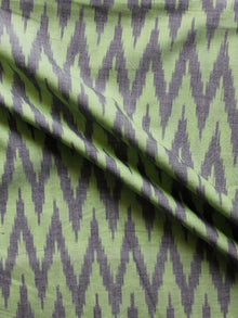 Green Black Pochampally Hand Weaved Ikat Mercerised  Fabric Per Meter - F002F1430