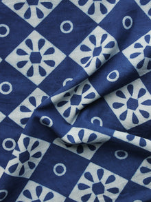 Indigo Blue White Hand Block Printed Cotton Fabric Per Meter - F001F1117